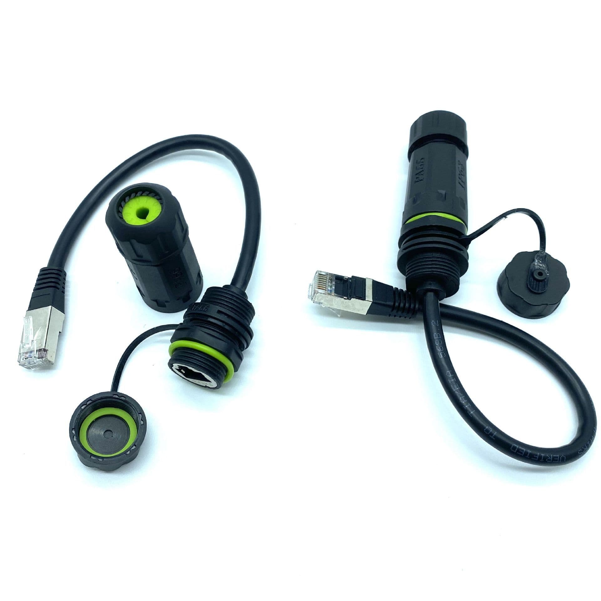 RJ45M20 Front and Rear Mount CAT6A Pass-Through Network Interface, CAT5E Data Signal Female Socket Network Connector