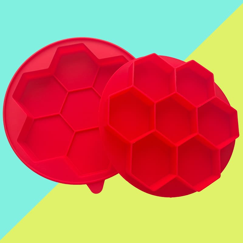 Popular seven-hole silicone meat pie pastry mold eight-hole hexagonal frozen hamburger barbecue cake baking tool