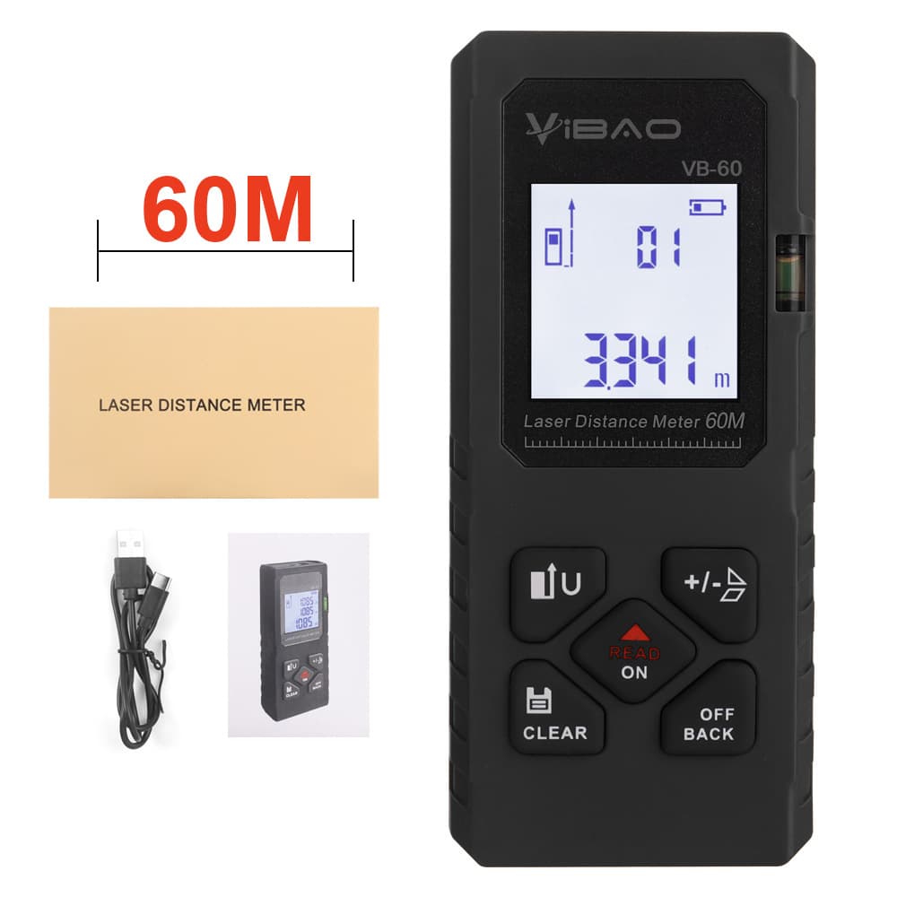 Handheld laser rangefinder, infrared electronic ruler, 60-meter multi-functional horizontal laser rangefinder