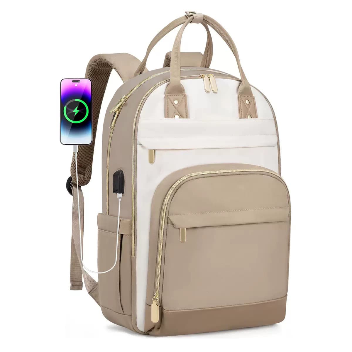 Women's Casual Backpack, Large Capacity USB Charging Multi-Functional
