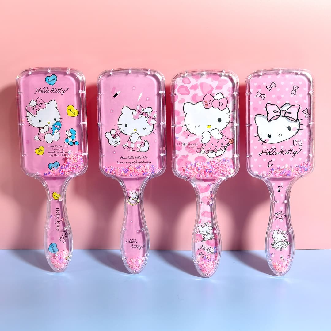 Wholesale Square Transparent Comb Cartoon KT Cat Cushion Comb Children's Comb Hairdressing Comb Scalp Massage Comb Air Cushion Comb