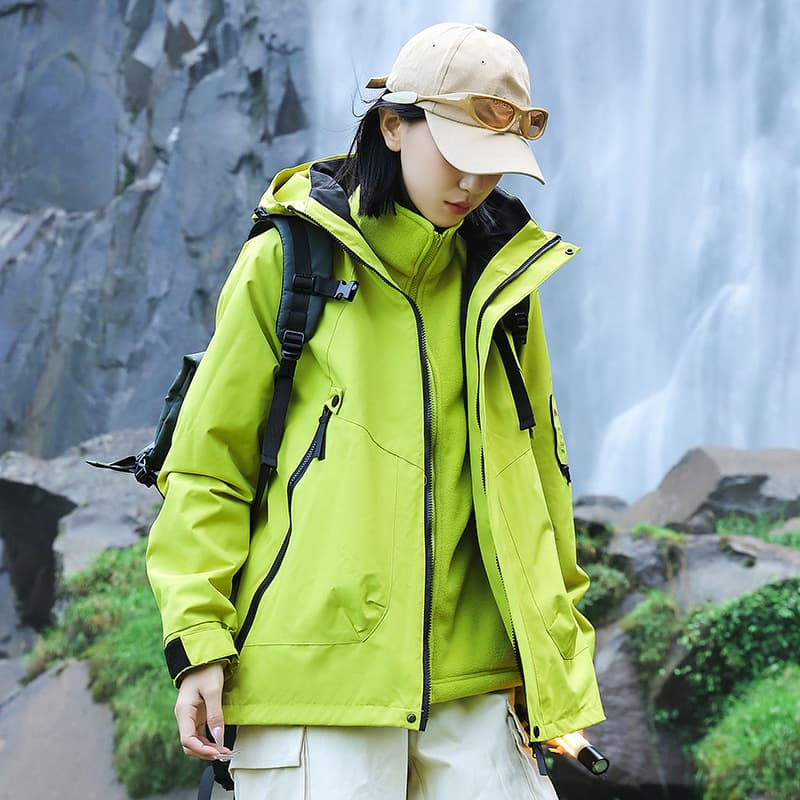 Outdoor Fashion Couple Windbreaker Men's & Women's 3-in-1 Detachable Inner Liner Warm Fleece-Lined Thickened Windproof & Water-Resistant