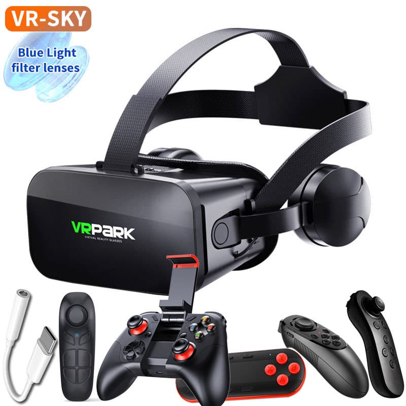VR glasses provide an immersive 3D experience, are head-mounted for movies and motion-sensing games, and are available for cross-border wholesale.