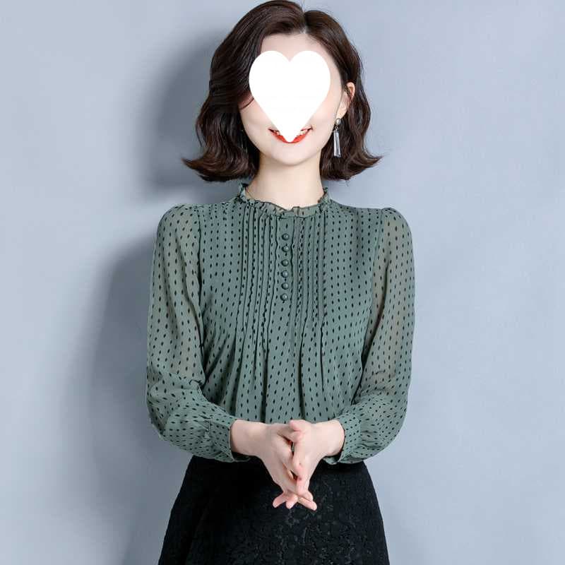 Real Shot 2026 Spring Autumn New Super Fairy Chiffon Blouse Temperament Polka Dot Fashion Blouse