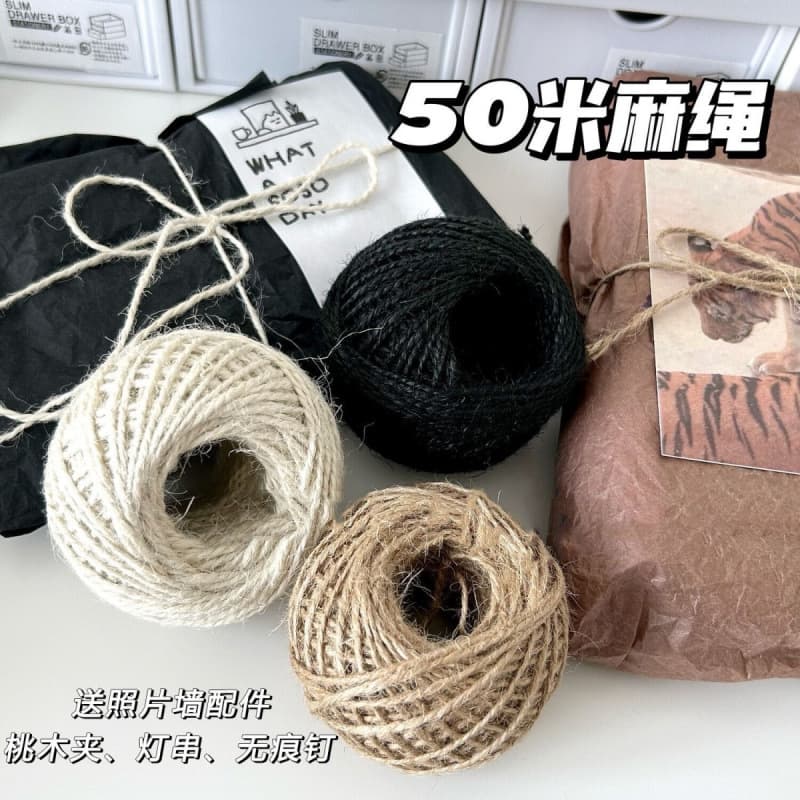 Jute rope vintage packing string Instagram photo wall envelope decoration handwoven homemade cat tree