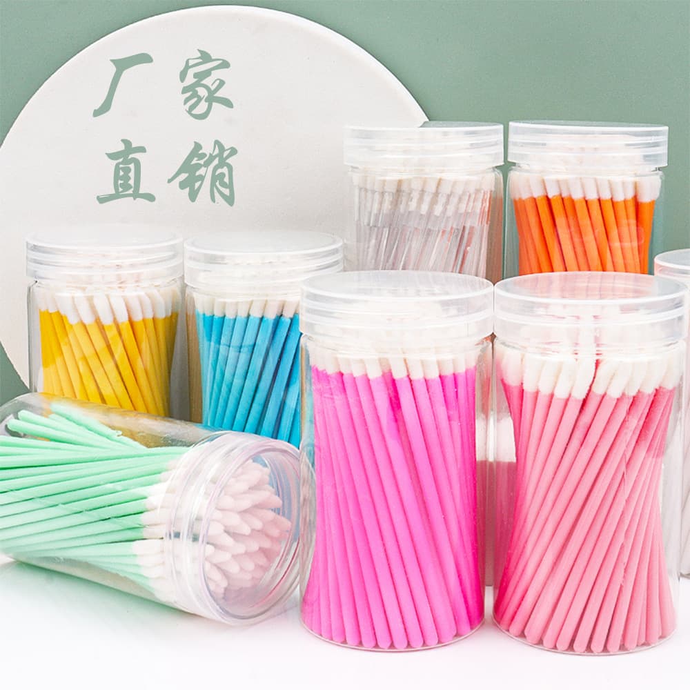 Colorful Lip Brushes, Makeup Brushes, 100 Pieces/Bottle, Disposable Contouring Brushes, Cotton Swabs, Lipstick Lip Gloss Brushes, Eyelash Makeup Tools