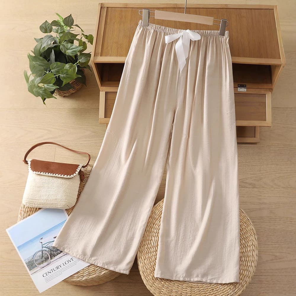 Spring Summer Thin Pants 2025 New Casual Comfortable Pants Women Summer Slimming Straight Leg Wide Leg Pants