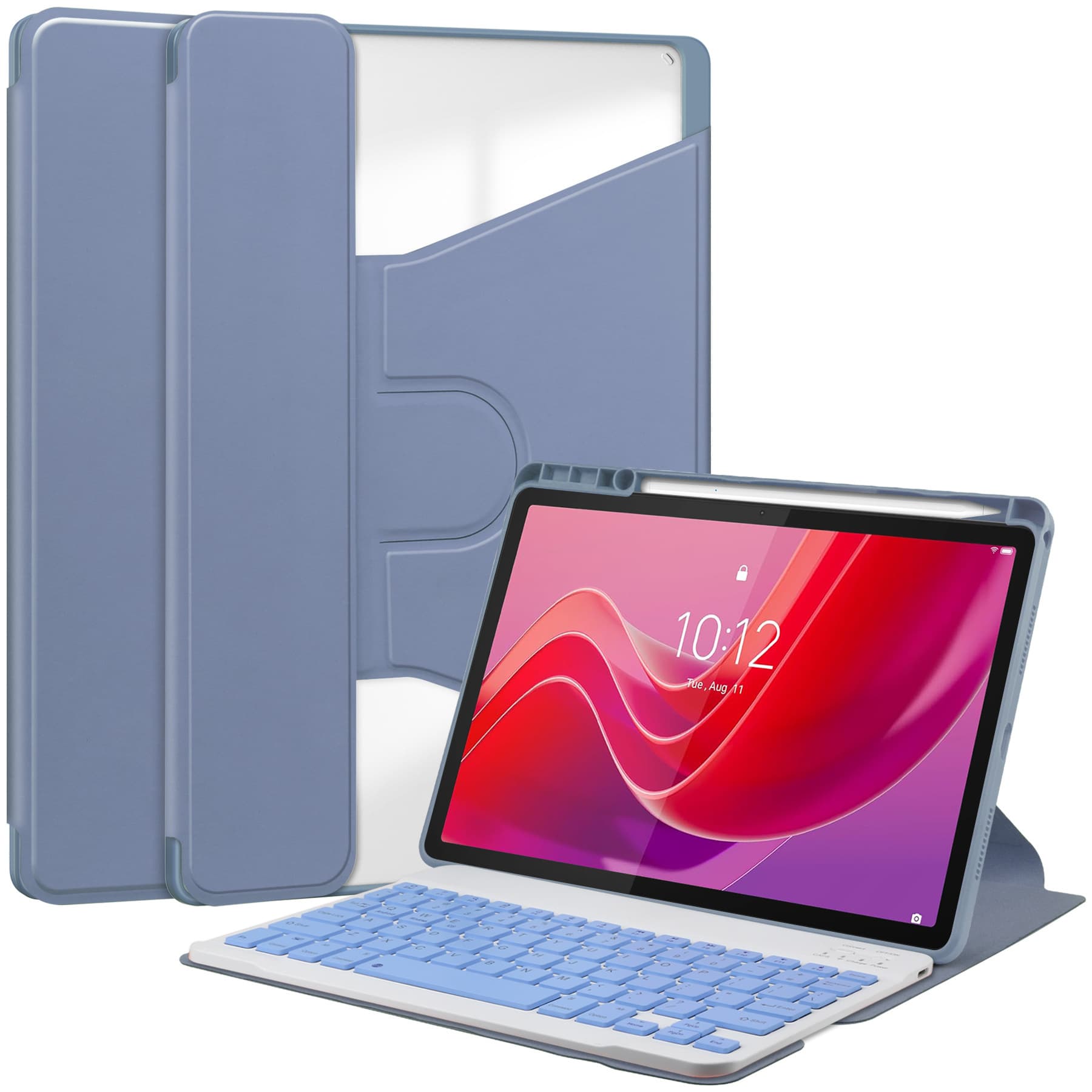 Suitable for Lenovo Tab M11 TB330FU transparent shell rotating tablet protective cover Bluetooth keyboard protective case