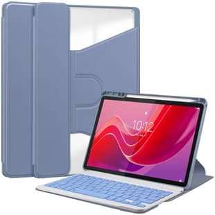Compatible with Lenovo Tab M11 TB330FU Transparent Case Rotating Tablet Cover Bluetooth Keyboard Protective Case