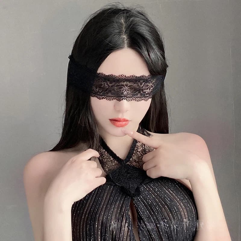 Lace eye mask, abstinent eye-covering mood ribbon, cute bunny girl mask, sexy blindfolded headband, Catwoman hair accessories