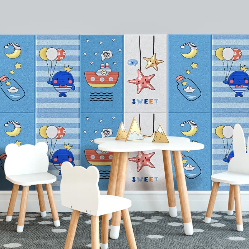 Wholesale Self-Adhesive 3D Wall Stickers for Kindergarten Nursery Wall Skirting Protection Anti-Collision Soft Padding Wallpaper