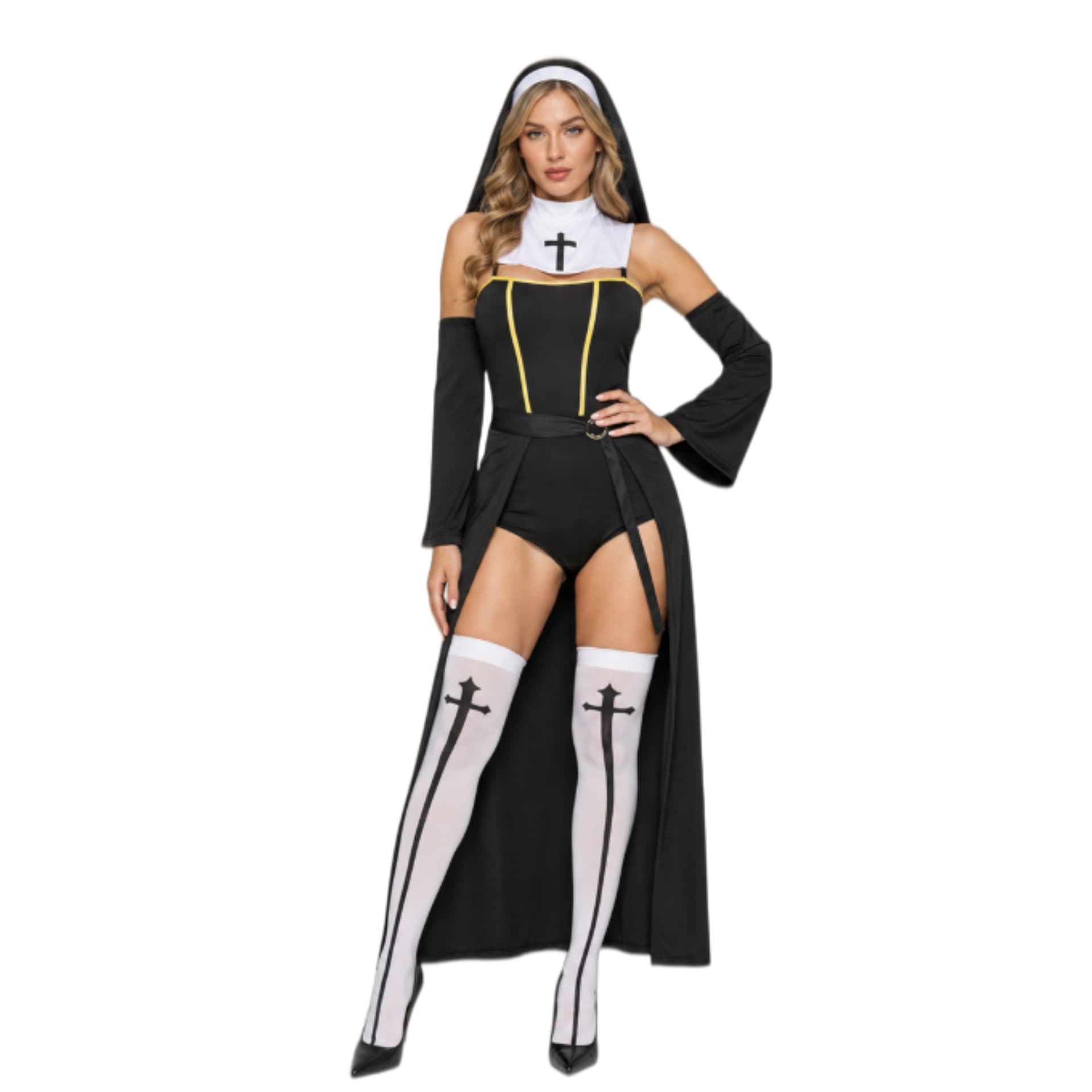 Cross-border new style Halloween nun costume, party costume, cosplay stage costume, vampire nun costume