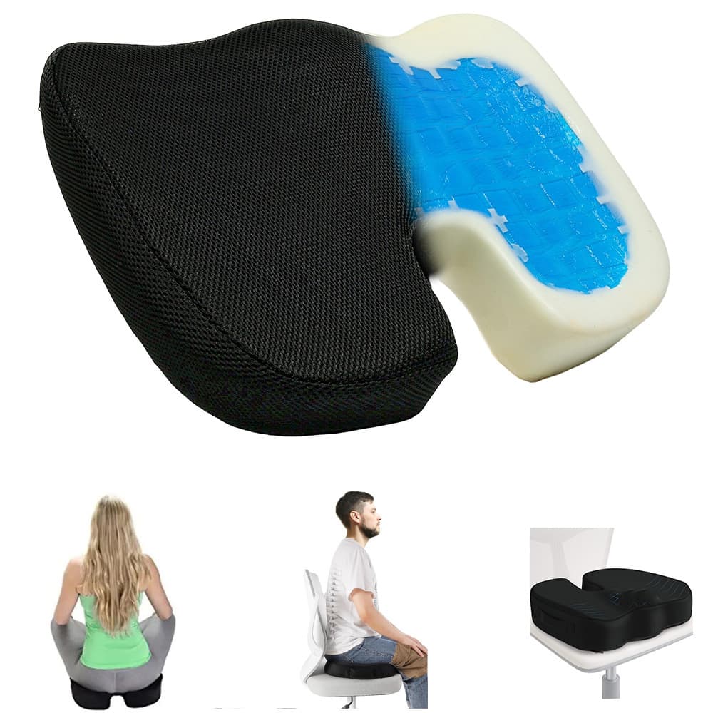 Cross-border Memory Foam Seat Cushion Gel Office Ergonomic Chair Cushion Hip Cushion Quick Rebound for Long Sitting
