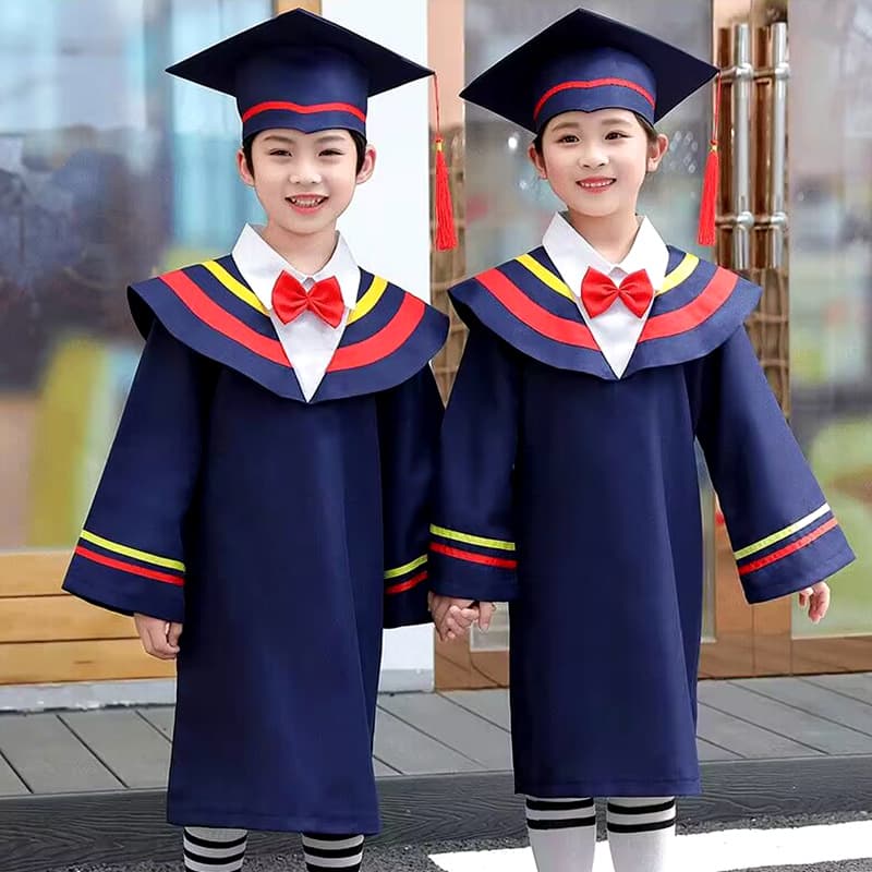 New Children's Doctoral Gowns, Kindergarten Bachelor Gowns, Graduation Capes, Graduation Dresses, Student Graduation Photo Costumes Wholesale