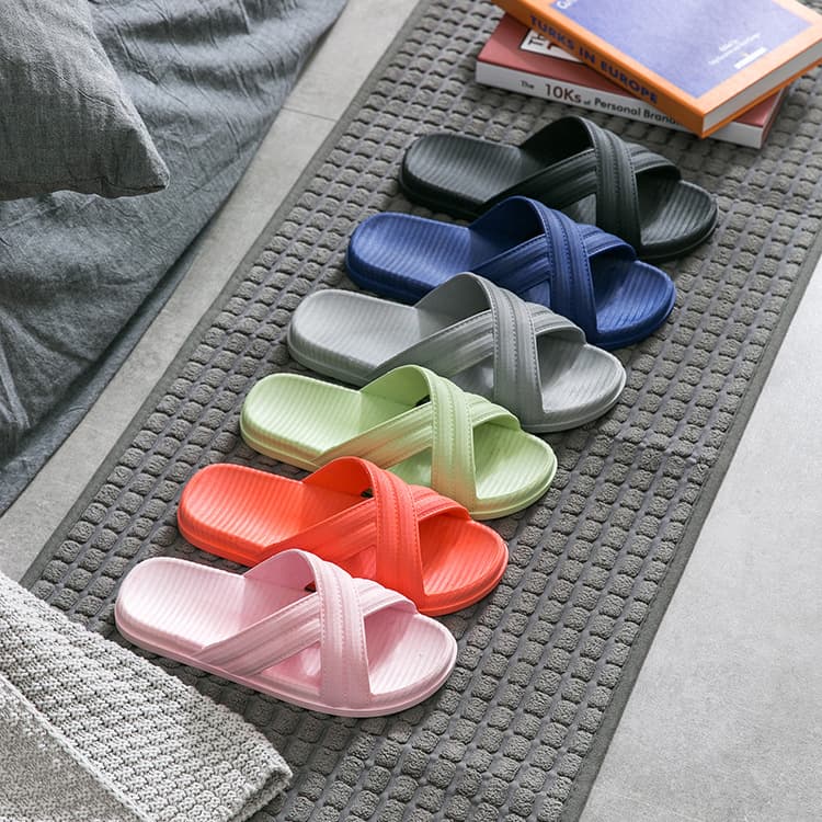 Thick Bottom Cross Slippers Indoor Bathroom Anti-Slip Stall Hotel Room Slippers for Men And Women Home Use Summer Outdoor