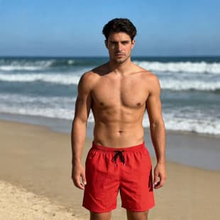 Summer Men's Beach Shorts Solid Color Wholesale Quick-Dry Breathable Shorts Hot Spring Swimming Trunks Adult Men's Trendy