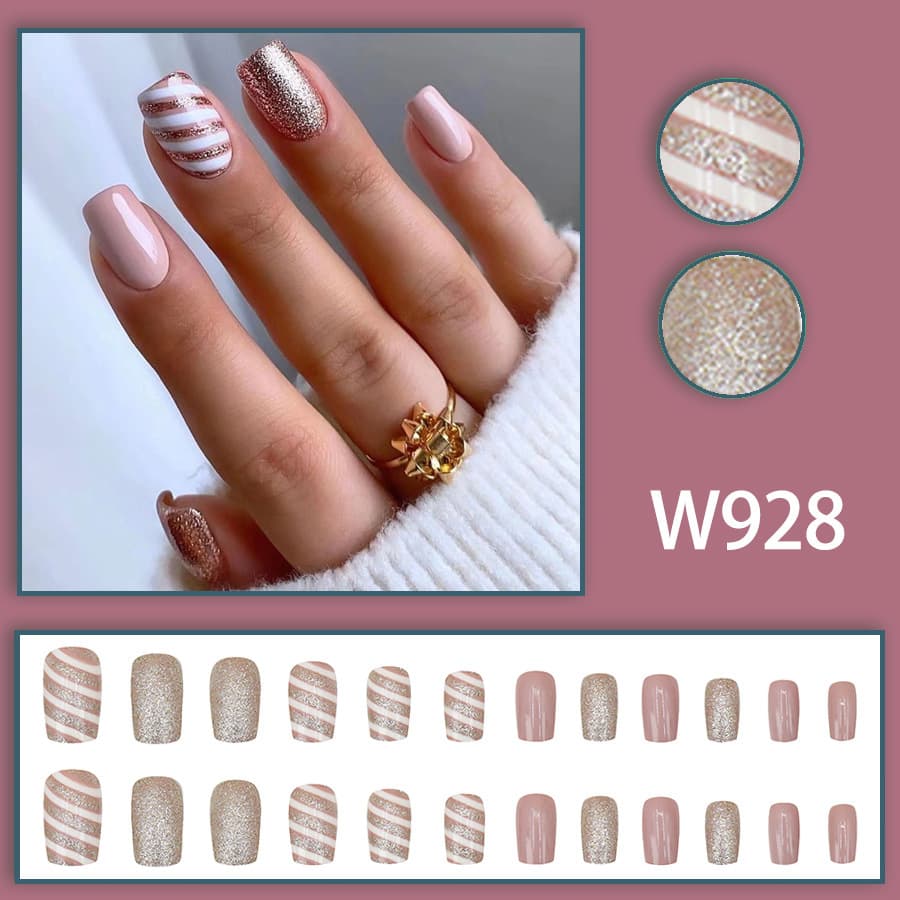 Hot-Selling Export Style Sweet and Elegant Young Woman Student High-End Gradient Ombre Press-On Nails Best-Seller Collection