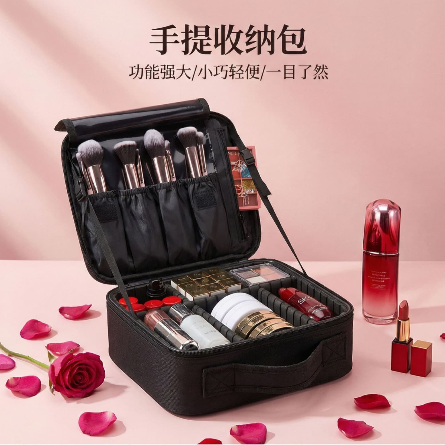 Large Capacity Cosmetic Bag Divider Makeup Box Makeup Storage Bag Travel Portable Tattoo Tool Bag