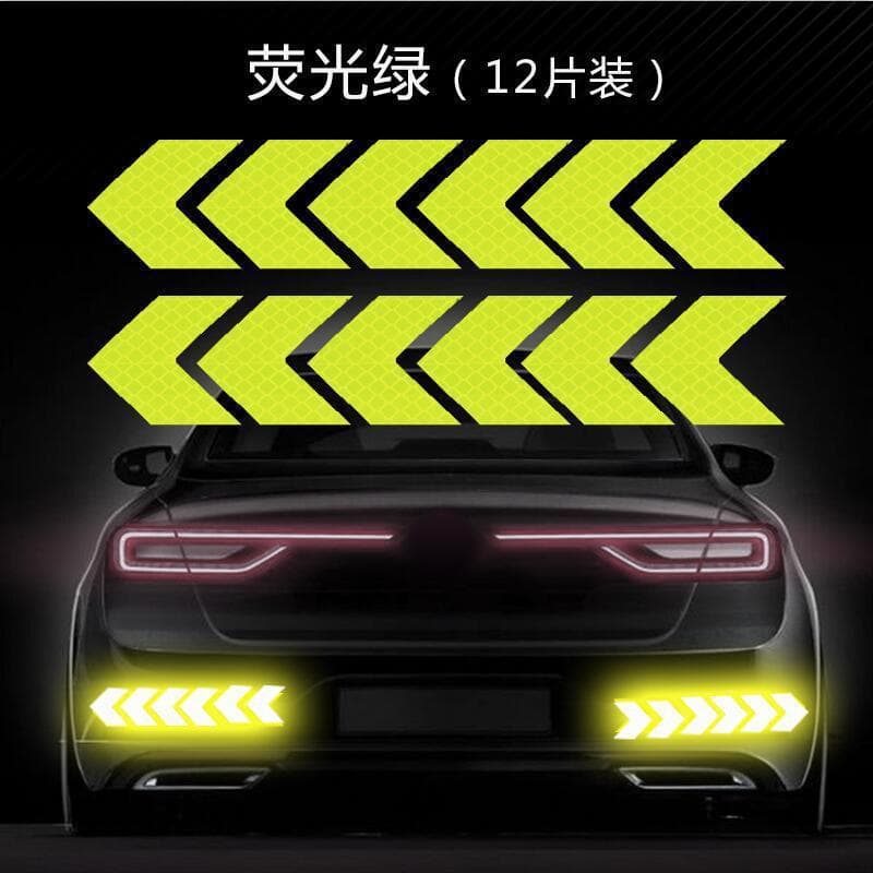 Arrow Reflective Film Car Fender Tail Bumper Reflective Sticker Warning Electric Vehicle Body Decal Scratch Cover
