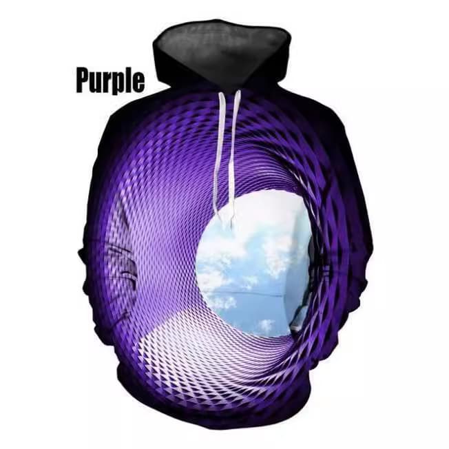 2024 Spring/Autumn New Cross-Border European and American 3D Digital Print Personalized Graffiti Loose Men's Hoodie