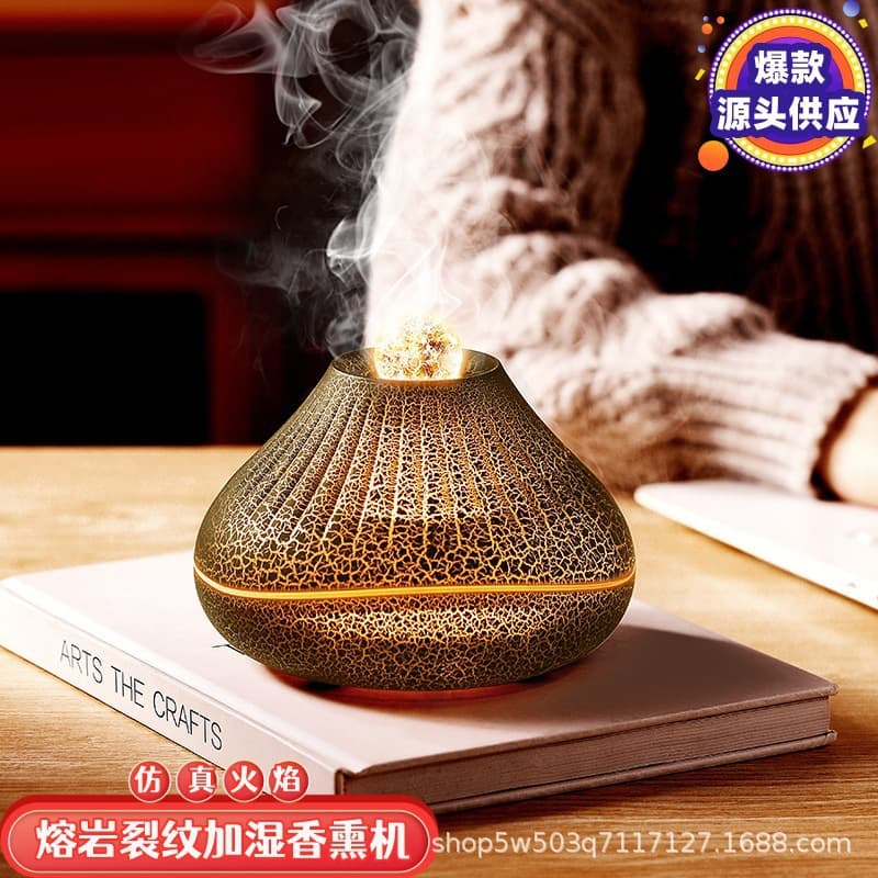Cross-border Automatic Aroma Diffuser for Home Office Bedroom, 7-Color Flame Essential Oil Aromatherapy Machine