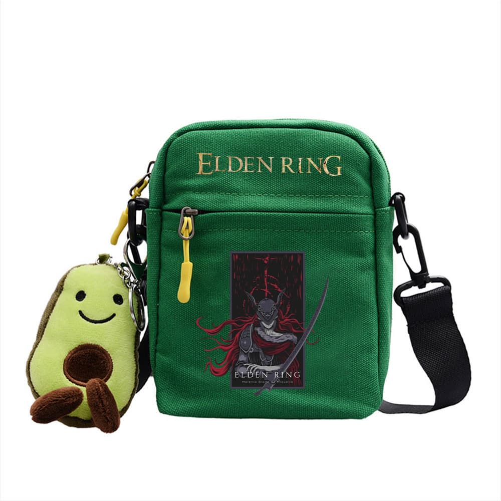 Elden Ring four-color canvas small square bag for men and women cartoon trend cross-body small backpack