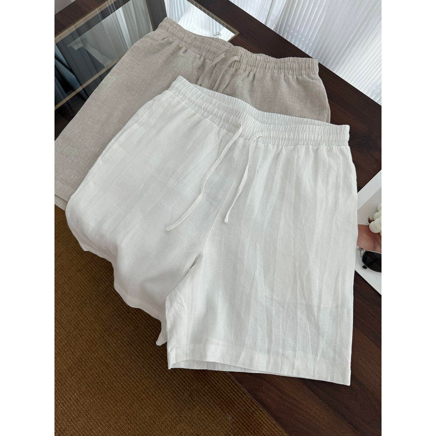 New Summer Casual Loose Relaxed Fit Shorts for Men Old Money Style Lightweight Breathable Linen Beach 5-Inch Shorts