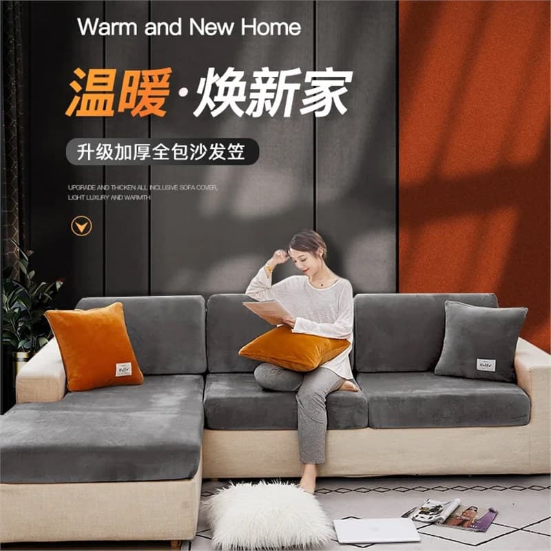 Sofa Cover Full Wrap Premium Universal Fabric Cover Throw Blanket Velvet Sofa Cover