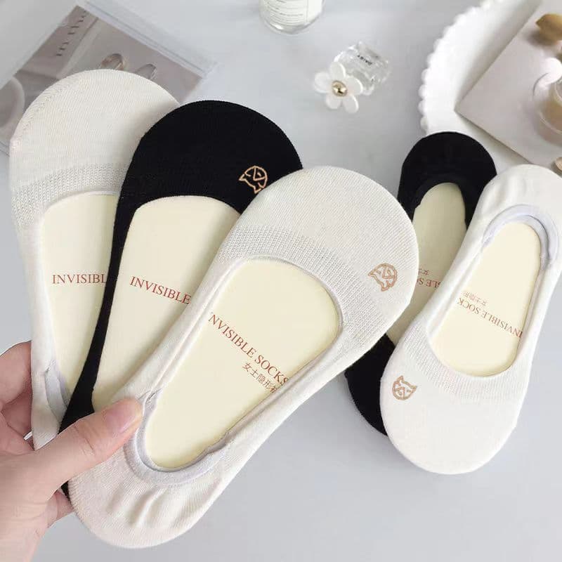 Women's silicone anti-slip no-slip heel socks, short socks, shallow mouth, Korean cute invisible thin socks, summer trendy