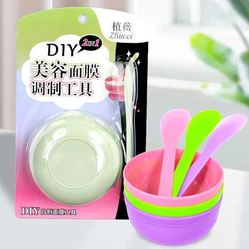 Vivian Mask Beauty Tools 2-in-1 Mask Bowl Set with Mask Stick Plastic Bowl Facial Makeup Smear Factory