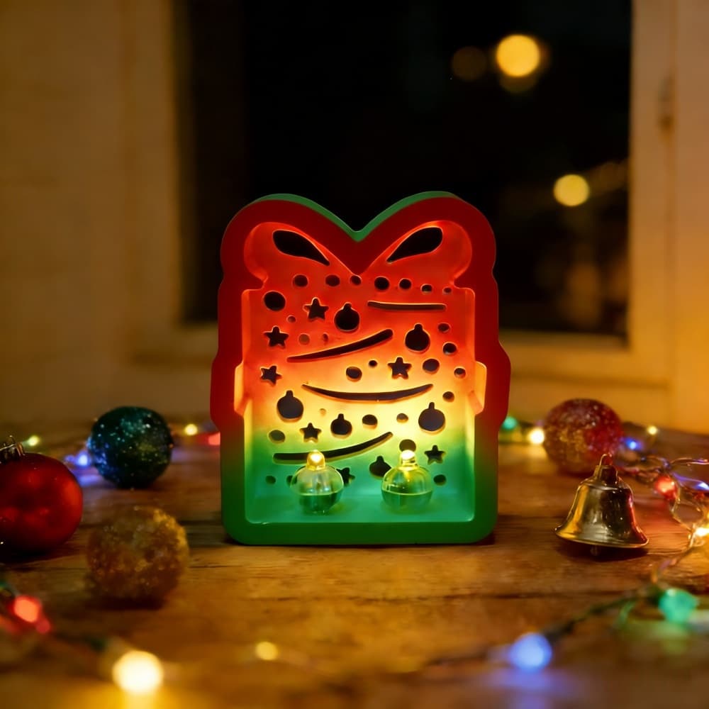 S2294 Christmas Gift Box Ornament Decoration Cement Plaster Mold DIY Silicone Mold
