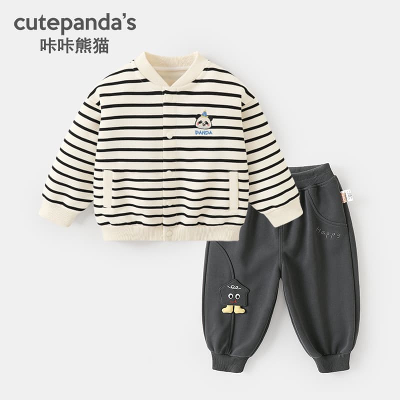 Kaka Panda Boys Set Children Casual Jacket Girls Autumn Clothing Boys Spring Clothes Baby Kids Wear