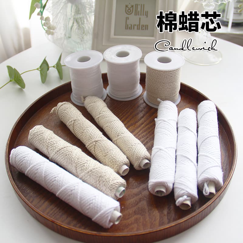 DIY Candle Wick for Scented Candles HTP Soy Wax Wick with Metal Base Cotton Paper Wick White Cotton Core Accessories Tools Materials