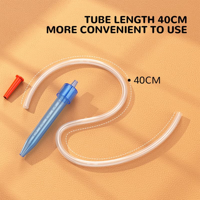 Manual suction nasal aspirator for newborns and infants, a nasal cleaning tool for children to clear boogers and mucus.