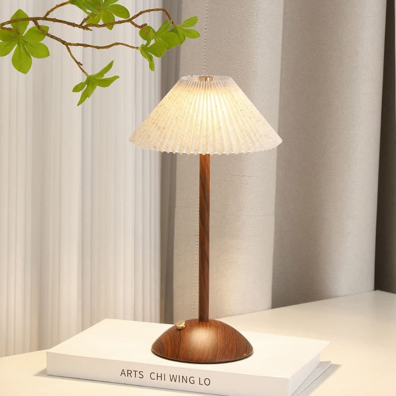 Cross-Border Bedside Creative Night Light, Pleated Atmosphere Charging Nordic Internet-Famous Ins Cream Style Decorative Lamp