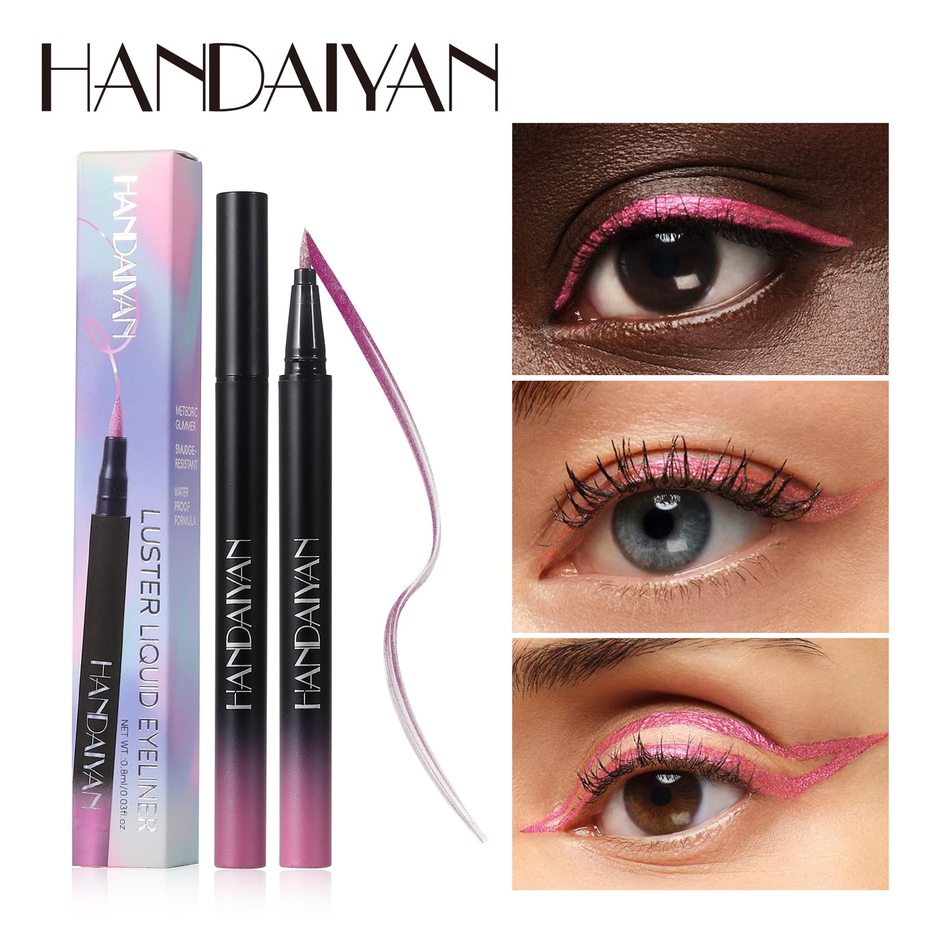 Cross-border pearlescent eyeliner waterproof long-lasting non-fading makeup handaiyan ultra-fine liquid eyeliner pen eye makeup