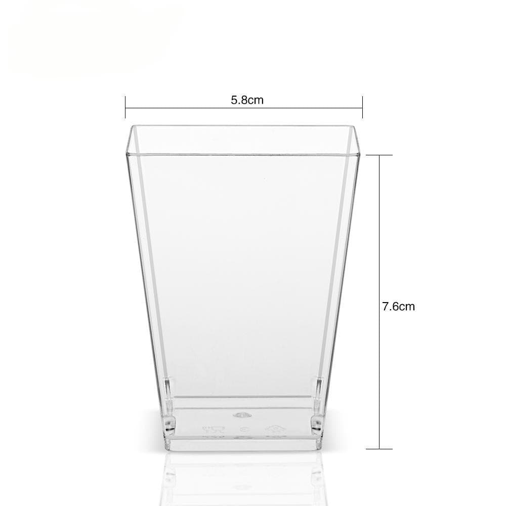 160ml 5OZ Amazon Best-Seller Disposable PS Transparent Plastic Cups Mousse Cake Cups Square with Lids Black Friday