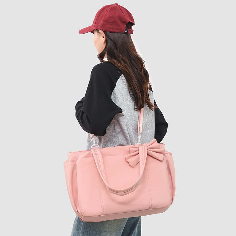 Large Capacity Handbag for Women 2026 New Bow Commuter Shoulder Bag Casual Versatile Padded Tote Bag