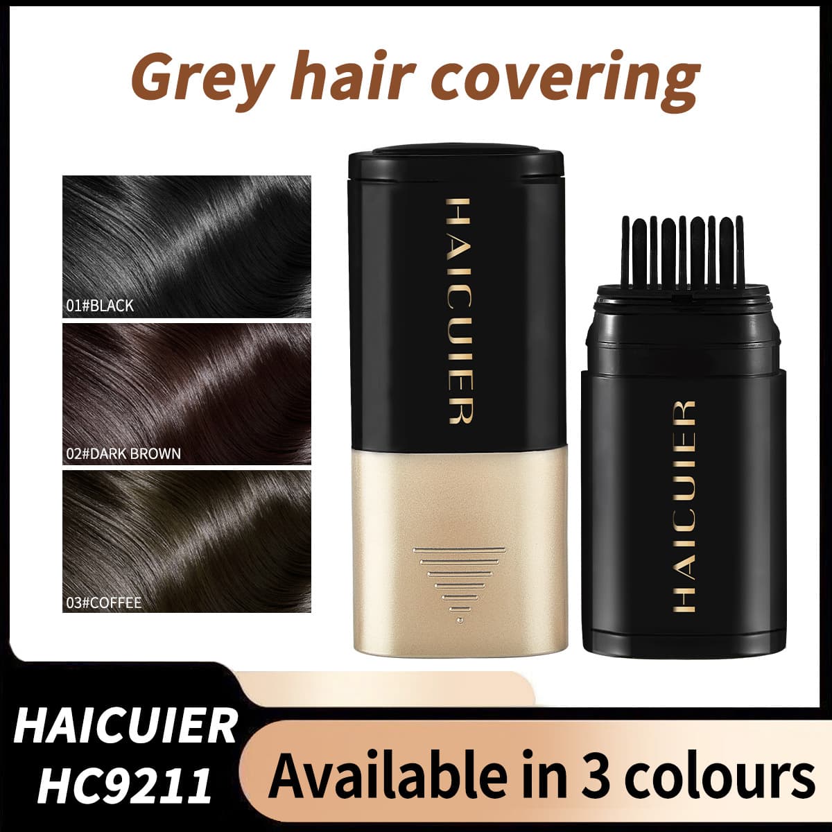 Cross-Border Best-Selling Hair Color Pen, Disposable Temporary Gray Coverage Dye Pen, Plant-Based Hair Dye Comb, No Damage