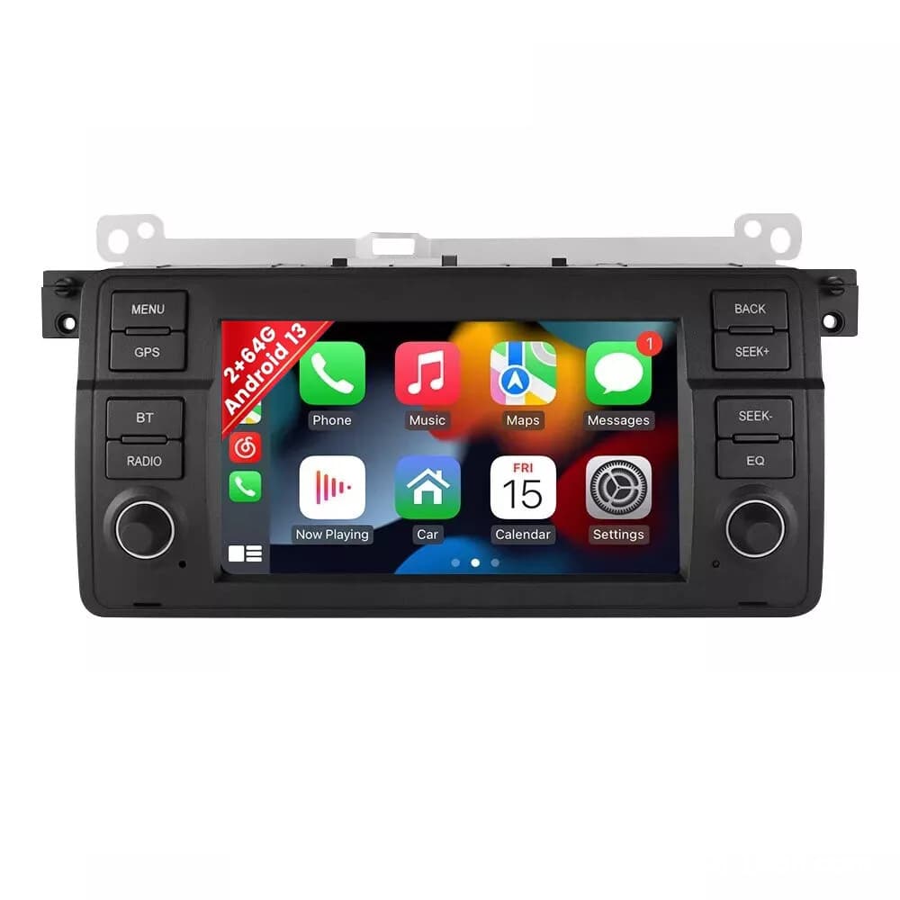 For BMW E46 98-06 Large Screen CarPlay Android GPS Navigation Reverse Camera All-in-One