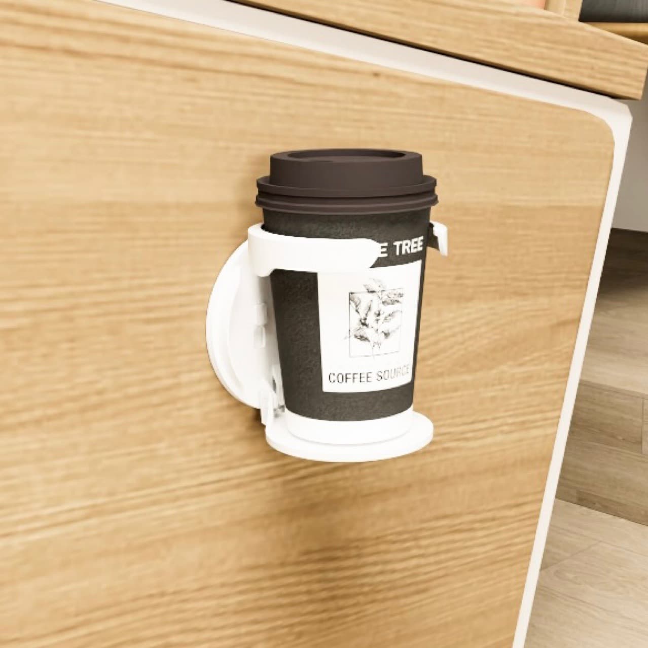 New Cup Holder Dorm Room Essential Desktop Cup Stand for Desk Computer Cup Organizer Fixed Cup Tray