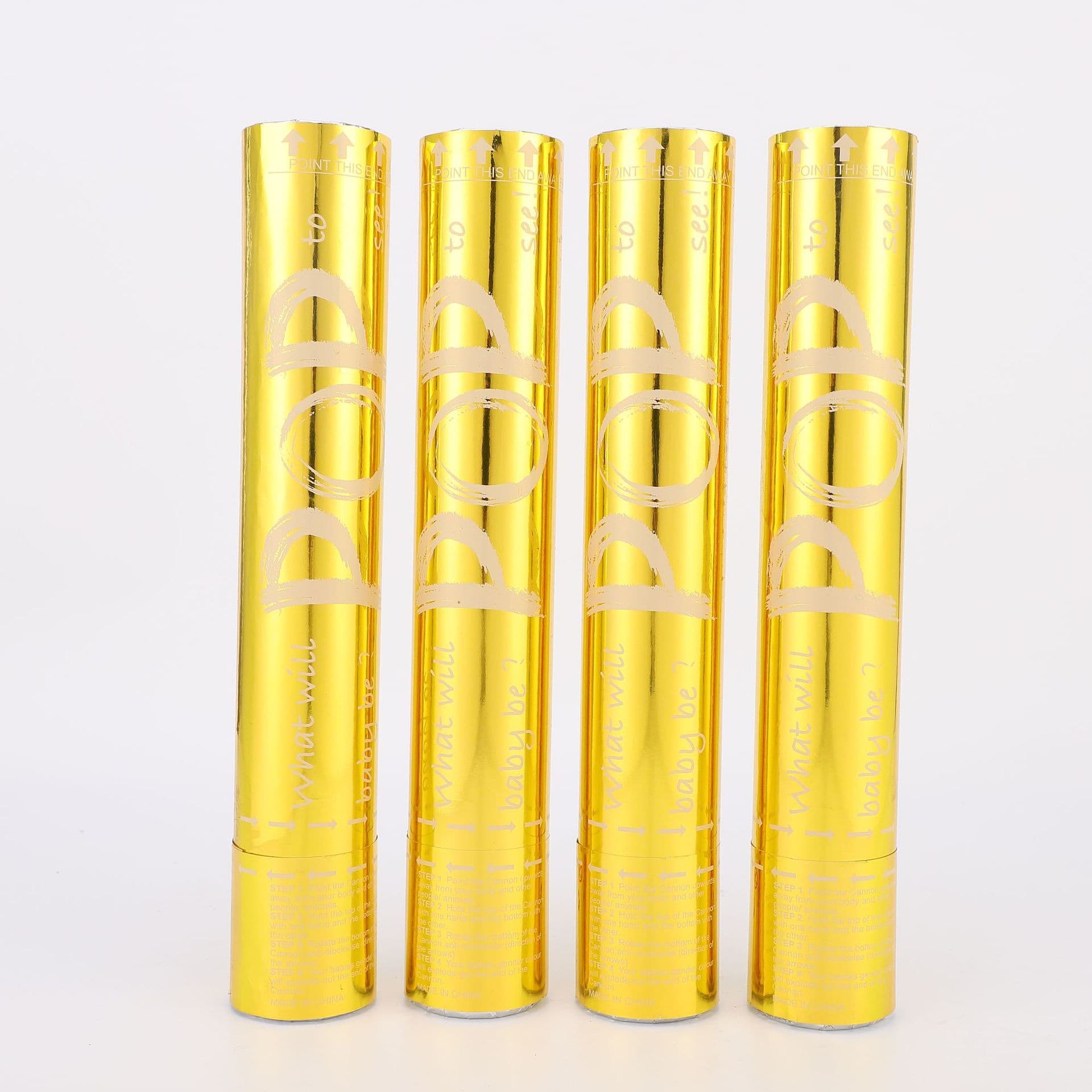 Cross-border exclusive golden English POP design for guessing the gender of male and female babies to reveal the fireworks tube and salute manufacturer wholesale
