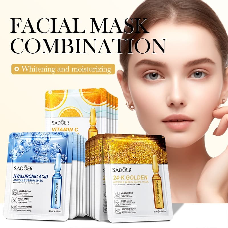 All-English SADEOR Hyaluronic Acid Ampoule VC Essence Facial Mask Moisturizing Cross-border Foreign Trade