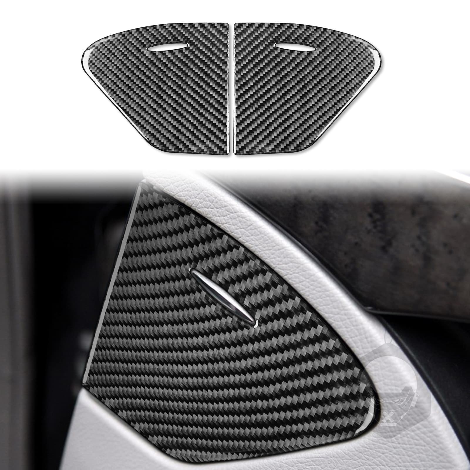 Carbon Fiber Car Interior Modification Rear Door Ashtray Panel for 2003-2009 Mercedes-Benz E-Class W211