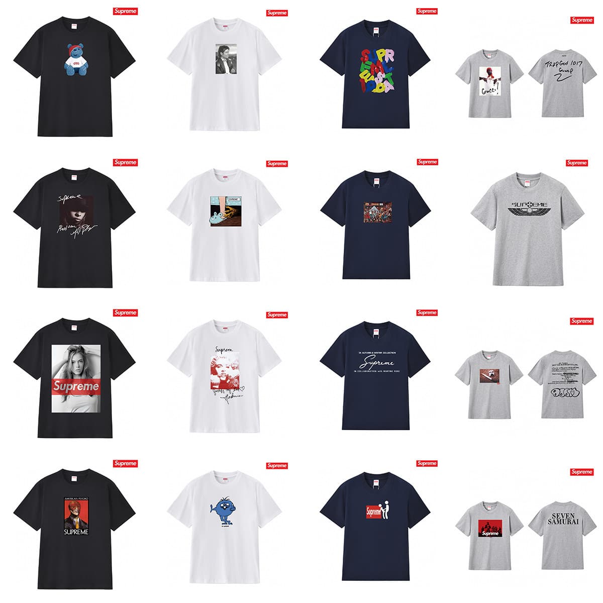 High-End Version of the Cross-Border American Fashion Brand Supreme, Letter Logo Printed Box Round Neck Short-Sleeved T-Shirt, Loose and Casual for Both Men and Women