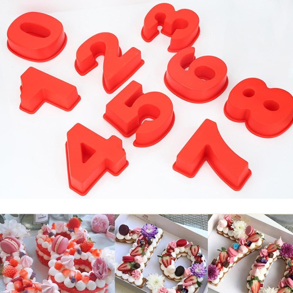 Large number silicone cake mold thickened 0-9 Arabic numeral baking mold birthday cake mold