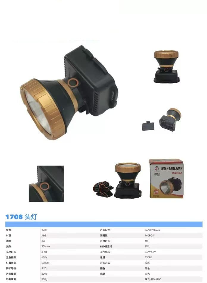 Cross-border Hot-Selling Head-Mounted Headlamp, Long Battery Life, High Brightness Headlamp, Outdoor Camping, Dry Battery, Long-Range, Mining Headlamp, Wholesale
