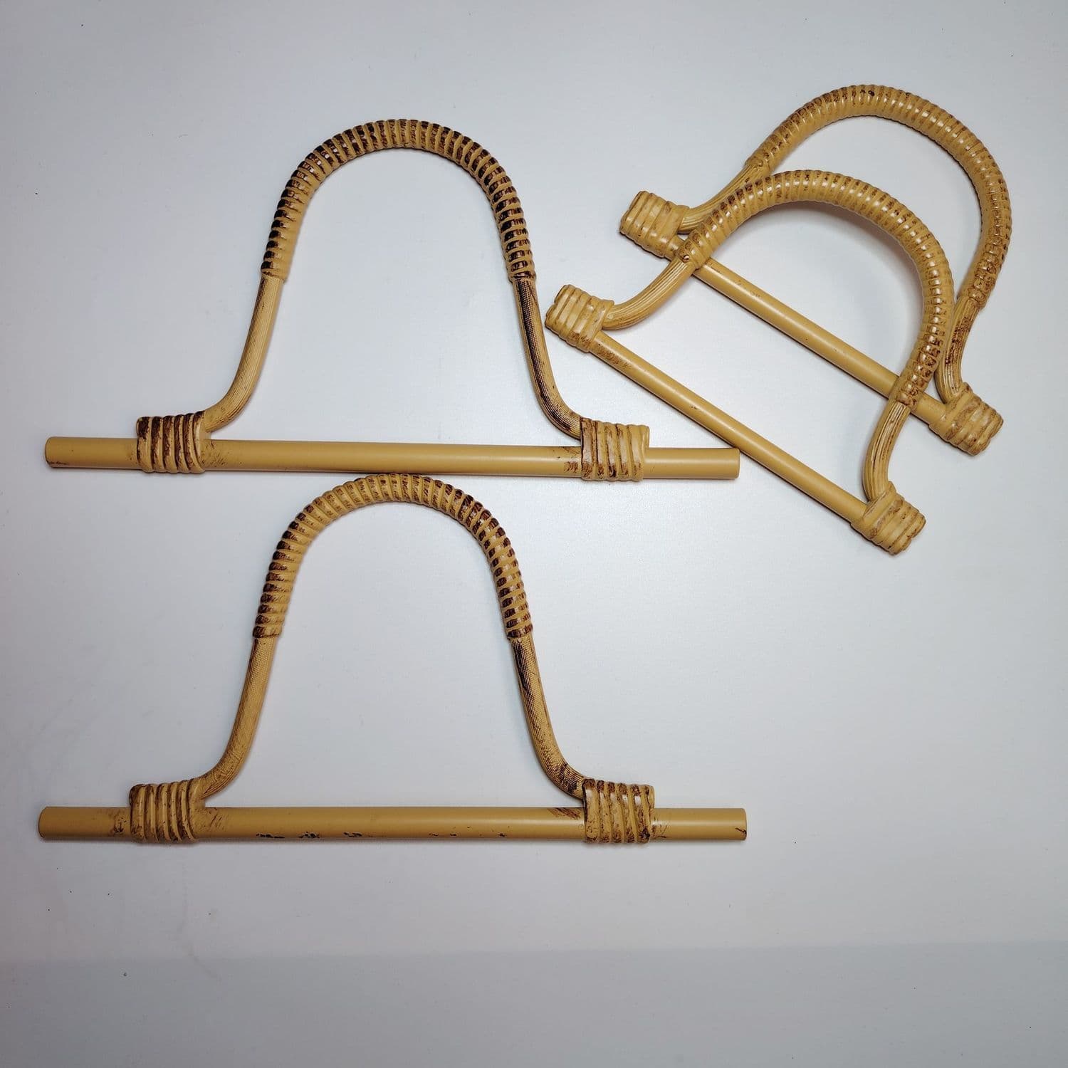 Simulated bamboo and rattan woven portable handles, luggage accessories, antique bamboo handle handles, anti-scalding woven hand-drawn clothes hangers, bamboo handles