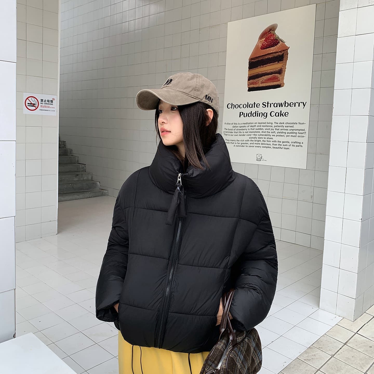 Winter Korean Style New Down Cotton Coat Short Stand Collar Puffer Jacket Petite Plus Size Hong Kong Style Loose Casual Women's Outerwear