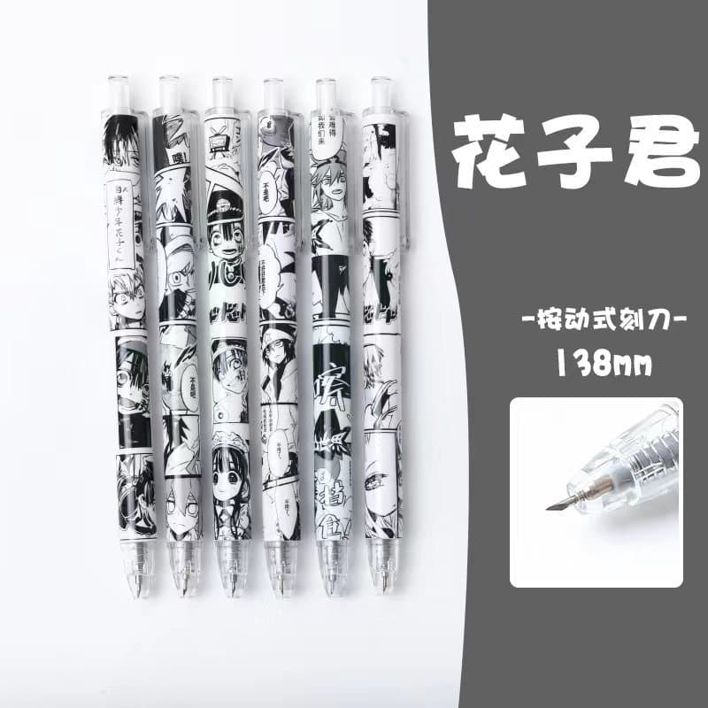 Push-Button Cartoon Craft Knife for Scrapbooking, Cute Student Retractable Blade Pen Cutter, Wholesale